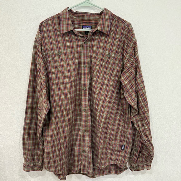 Patagonia Organic Cotton Button Down Flannel Shirt Men’s Size Large - Picture 1 of 6